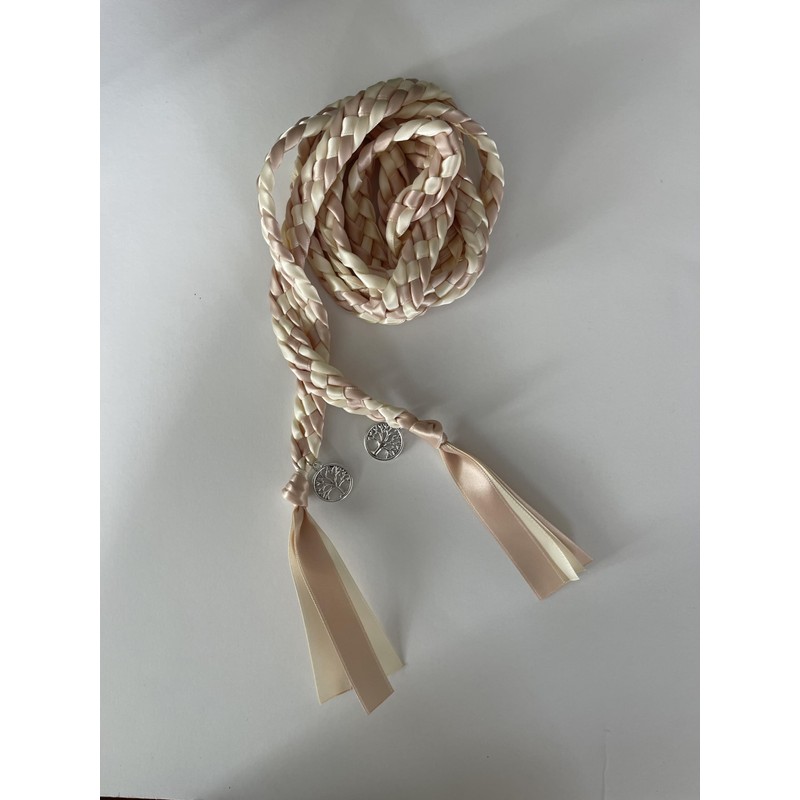 Blush and Ivory Handfasting Cord with Tree of Life- Wedding-
