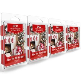 UCC Christmas Wax Melts, Premium Plant Based Natural Soy Scented Melts Cubes, Wax Melts Tarts, Colored Wax Melt Gift - 4 Pack