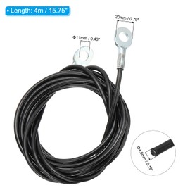 PATIKIL Pulley Cable, Adjustable Fitness Cable Pulley System Replacement Thick 4mm Heavy Gym Cable Pulley Attachment for Home Cable, Black (C-4m)