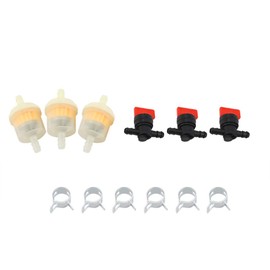 Petrol Tap 8 mm, Fuel Tap Set, Fuel Shut-off Valve for Small Engines, Gas Shut-off Valves, Fuel Gas Tank, Shut-off Valves, Filter Clamps, Garden Brushcutter, Lawn Mower Accessories