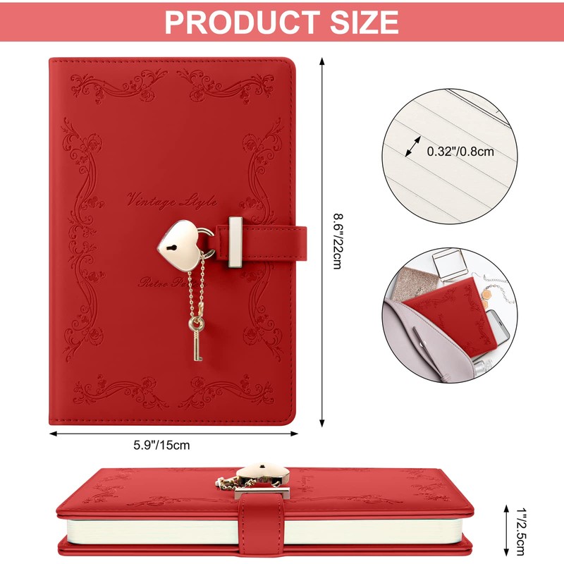 Mousbull Lock Diary with Key and Pen for Girls, 192