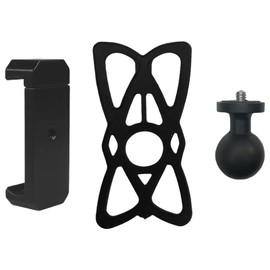 Aluminum Alloy Phone Holder with 1" (25mm) Ball Head Adapter Compatible with RAM mounts B Size Double Socket arm & Bike Motorcycle Phone Mount for 2.4''-3.5'' Smartphone