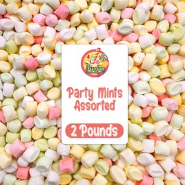 Party Mints Assorted - 2 Pound Bulk Bag Baby Shower Mint - After Dinner Mints- Colorful Delicious Pastel Colored Cube Candy Smooth And Melty Breath Savers - Perfect for Weddings