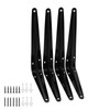 Guifeng 4PCS Black Metal Triangle Support Brackets, 200x250mm, Heavy Duty