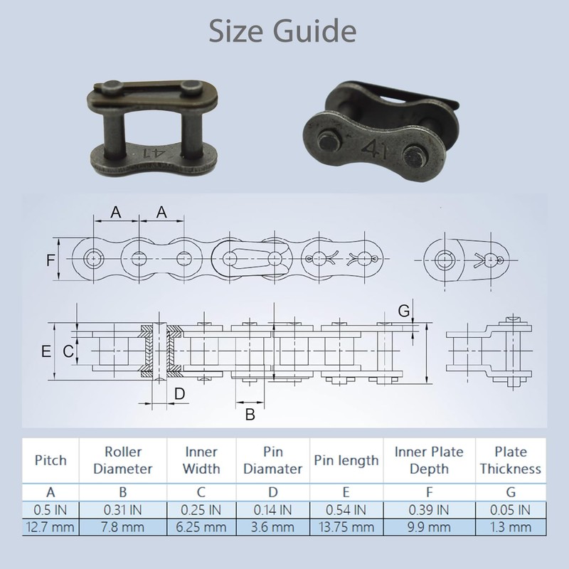Sliding Gate Roller Chain Connecting Links for Chain Driven Sliding