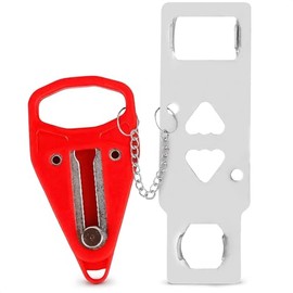 Portable Door Lock, Travel Door Security Locks, Door Lock for Home, Hotel, Apartment & School, Red Privacy Lock for Personal Safety