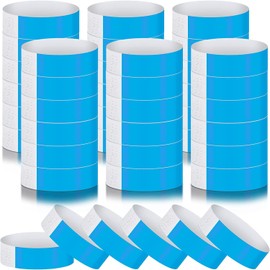 SAHENITEANA 600 Pcs Paper Wristbands for Events Neon Party Wristbands Colored Wristbands Waterproof Paper Identification Wristbands for Concert Bar Entrance Admission (Blue, 10x0.75in-600PCS)