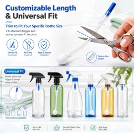 3 Pack 360° Weighted Spray Bottle Tube Adapter, Universal Fit Upside Down Sprayer Attachment, Flexible Chemical Resistant Replacement Hose for Trigger and Pump Sprayers