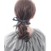 VingTAINE H7768-BK- Hair Cuff, Pony Hook, Long Ribbon, Blade Lace,