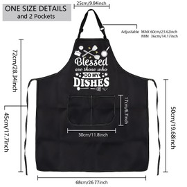 MBMSO Funny Washing Dishes Apron Housekeeping Gift for Cleaning Lover Blessed Are Those Who Do My Dishes Wash Housework Apron (Washing Apron-black)