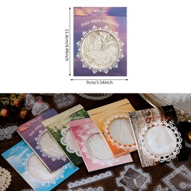 180 PCS Transparent Lace Stickers PET Transparent Photo Frame Decorative Stickers for Scrapbooking DIY Decoration Making Notebook Frame Album Handmade