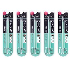Pentel XPP505-GD Orens Mechanical Pencil, 0.5mm, Mint Green, 5 Pens