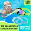 Vvinca Kinder-Schwimmbrille mit Comfort-Stoffband Weitwinkel Anti-Beschlag/UV Schutz Wasserdichte Schwimmbrille für