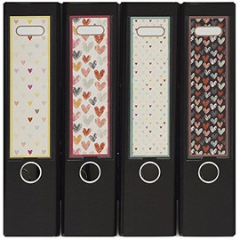 Designed labels for spine pocket files - theme “Pattern 001” - for large standard A4 files, an original by File Art and a-m-w-shop