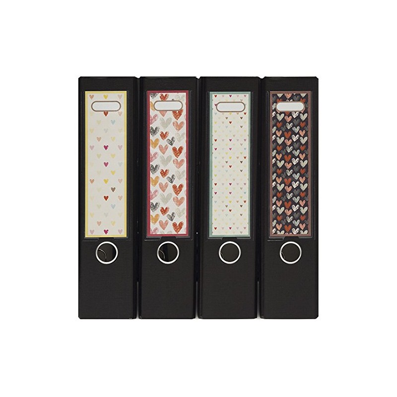 Designed labels for spine pocket files - theme “Pattern 001”