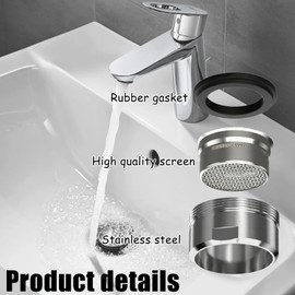 6 Pcs Tap Filter Set with 8 Gasket and Wrench,24mm Faucet Aerator,Tap Bubbler Filters Nozzle Replacement,Tap Spout Aerator Anti Splash Faucet Filters for Kitchen and Bathroom Sink Mixers