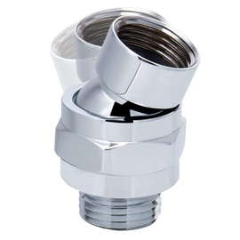 Shower Head Swivel Ball Adapter, ZESE 1PCS Adjustable Universal Shower Arm Extension Adapter 360 Degree Rotatable Shower Connect Ball Joint (Chrome Finish)