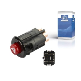 DT Spare Parts Hazard Switch without Bulb 4.90719 12V 2W 10 Pole Hazard Switch for Truck, Bus