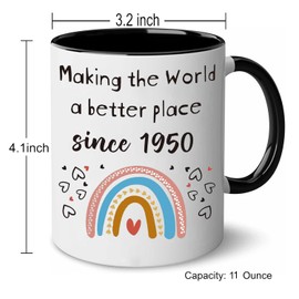 1950 75th Birthday Gifts for Women Men 75th Coffee Mugs 75 Year Old Birthday Gift 1950 75th Gifts Cup for Him Her Friend Mom Dad Sister Brother Aunt Uncle Wife Husband Grandma Coworker (75th, 11oz)