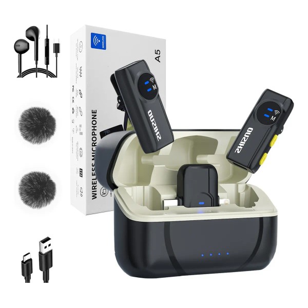 Kit De Micrófono Inalámbrico Con Caja De Carga,plug And Play