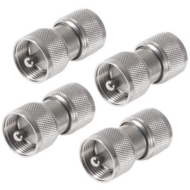 AEDIKO 4pcs UHF Male Connector UHF PL259 Male to Male Adapter Low Loss UHF Male PL259 SO239 Connector