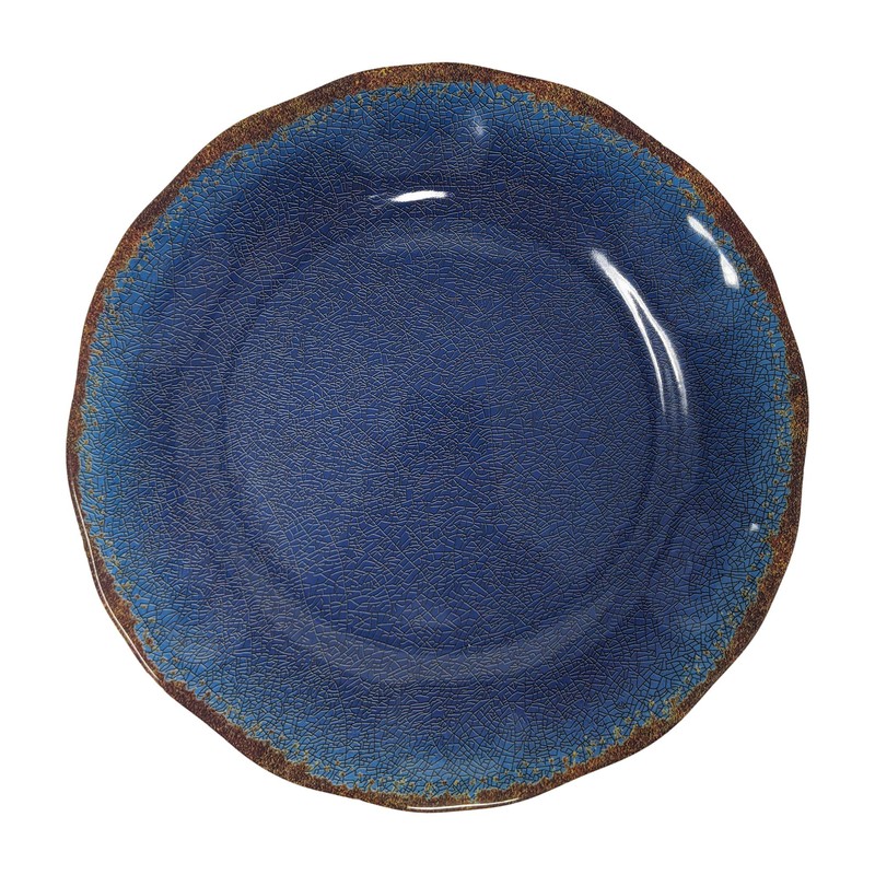 Gianna's Home 12 Piece Rustic Farmhouse Melamine Dinnerware Set (Blue)