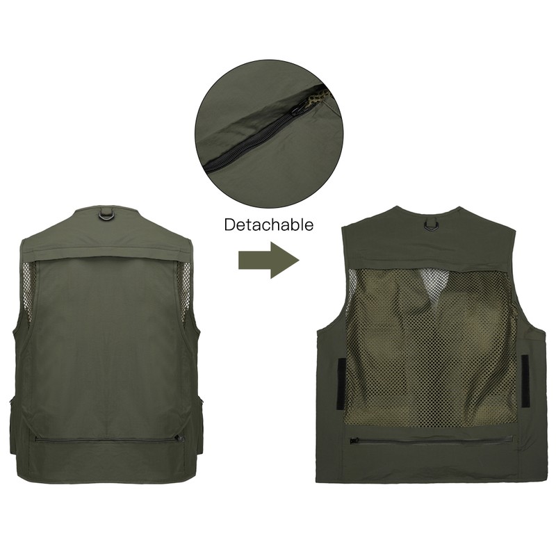 Fishing Photography Vest Summer Multi Pockets Mesh Jackets Quick Dry