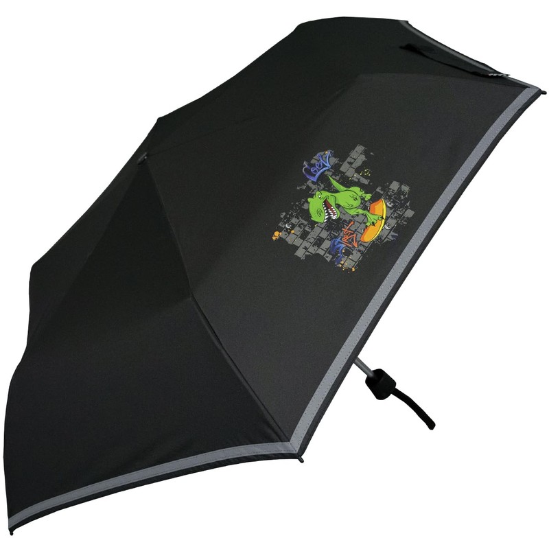 Knirps children's compact umbrella with reflective trim., T-rex