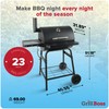 Grill Boss 23 Inch Charcoal Barrel Grill with Adjustable Grate,