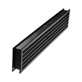HVAC OV 17.7" x 3.6" Inch Door Air Vent Grille Two Sided Ventilation Cover - Black - Overflow Ventilation Grill - Door Vent Cover - Free AIR Flow Between Rooms - Package of 2-450mm x 92mm