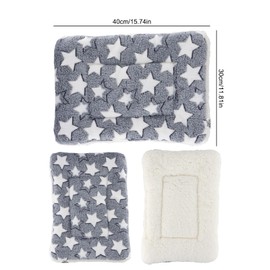 Duronge 2 Pack Small Pet Plush Bed, Winter Warm Fluffy Flannel Fleece Blanket Bed Mat, Rabbit Bed, Rodent Carpet for Hamster, Rabbit, Chinchilla, Squirrel, Guinea Pig, 40 x 30 cm