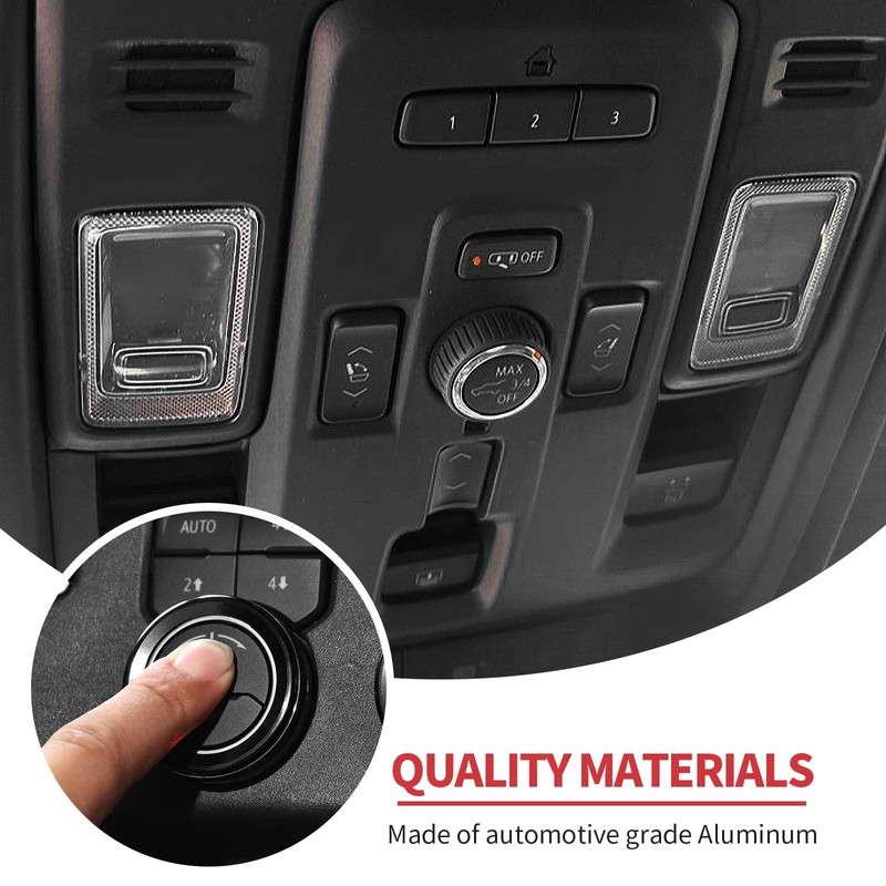 Linskip Aluminum Alloy Control Knob Covers for 2021-2024 Chevy Suburban