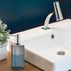 Glass Soap Dispenser - 17oz Ribbed Clear Glass Bottle with