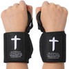 Simgoing Cross Faith 25" Wrist Wraps for Weightlifting, Wrist Straps