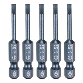 sourcing map 5pcs SL3 Magnetic Slotted Screwdriver Bits 3mm S2 Steel Flat Head Screwdriver Bit 1/4" Hex Shank Screw Driver Drill Bits 50mm (2") Long for Screws