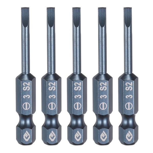 sourcing map 5pcs SL3 Magnetic Slotted Screwdriver Bits 3mm S2