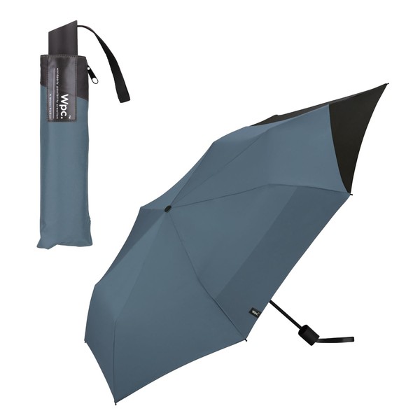 Wpc. UX004-969-002 Folding Umbrella, Back Protect, Blue, Gray x Black,