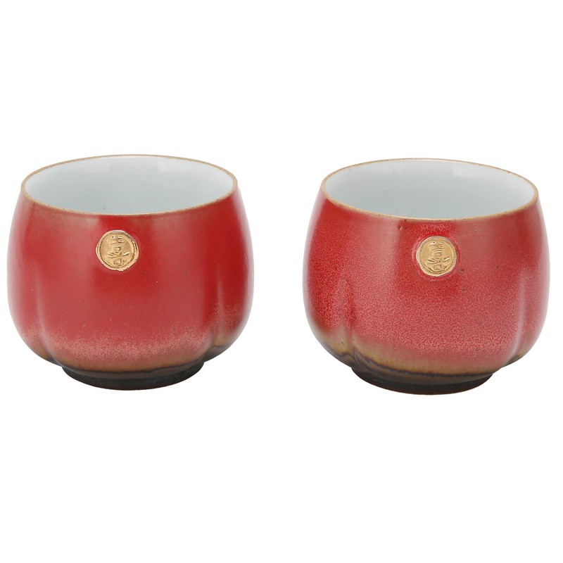 2Pcs Ceramic Cup Vintage Chinese Style Tea Cup Kung Fu