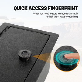 Center Console Safe Box Gun Safe Organizer for 2019-2022 Chevy Silverado 1500/GMC Sierra 1500, 2020-2023 Chevy Silverado 2500/3500HD/GMC Sierra 2500/3500HD，with Fingerprint Lock