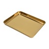 Stainless Steel Rectangular Tray Flat Bottom Plate Restaurant Home Golden