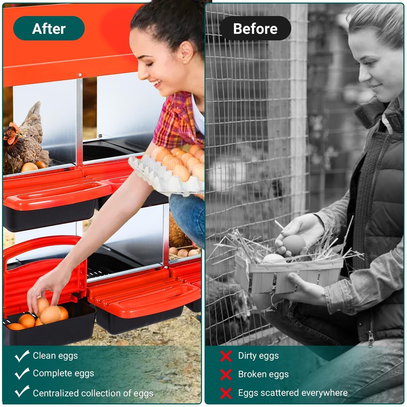 Chicken Nesting Box,Nesting Boxes for Chickens,Roll Away Nesting Boxes,8 Hole