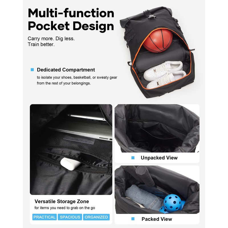 WONHOX Gym Backpack for Men Women,Travel Backpack,Lightweight Gym Bag with