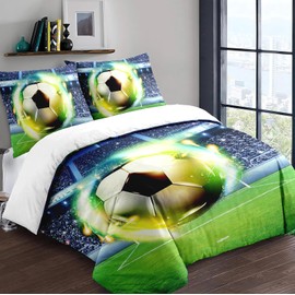 Yzehomijia Football Duvet Cover Children's Microfibre Duvet Cover with 2 Pillowcases 65 x 65 cm (F3, 200 x 200 + 65 x 65 x 2)