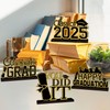 4Pcs Black and Gold Graduation Decorations Class of 2025 Congrats