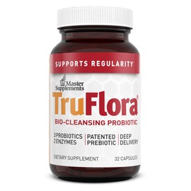 Master Supplements TruFlora - 32 Capsules - Blend of Probiotics & Enzymes - Promotes Optimal Gut Health & Boosts Energy - Gluten Free - 32 Servings