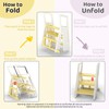 CuFun Toddler Step Stool 2/3-Step Adjustable Folding Kids Step Stool,