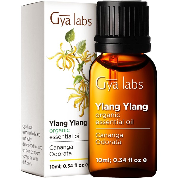 Gya Labs Ylang Ylang Positivity Essential Oil (10ml) - Pure Therapeutic Ylang Ylang Oil - Perfect for Aromatherapy, Moods, Hair and Skin - Use in Diffuser, Hair or Skin