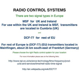 Youshiko Jumbo Large Radio Controlled Wall Clock (UK & Ireland Version/Premium Quality/Clear Display), Large Round, Temperature display (Black)