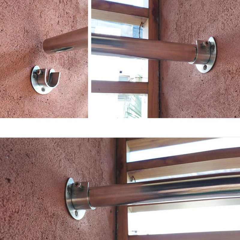 2 Pack Flange Rod Holder, Closet Rod Bracket End Supports