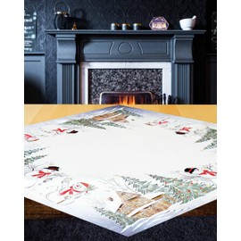 Kamaca snowmen series high-quality print motif Christmas tablecloth, winter Christmas